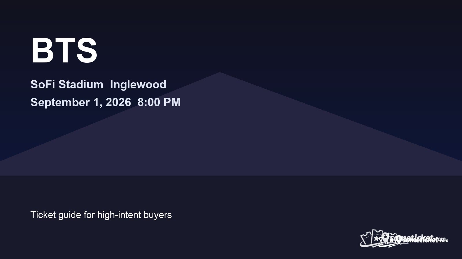 BTS SoFi Stadium Inglewood tickets image for September 4, 2026
